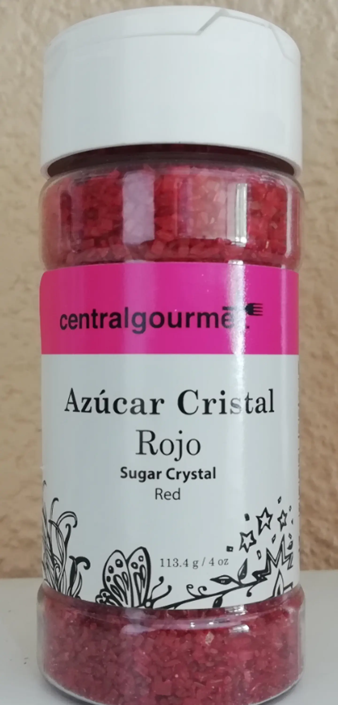  Azucar cristal rojo 4 oz 113.4gr  9-100 1