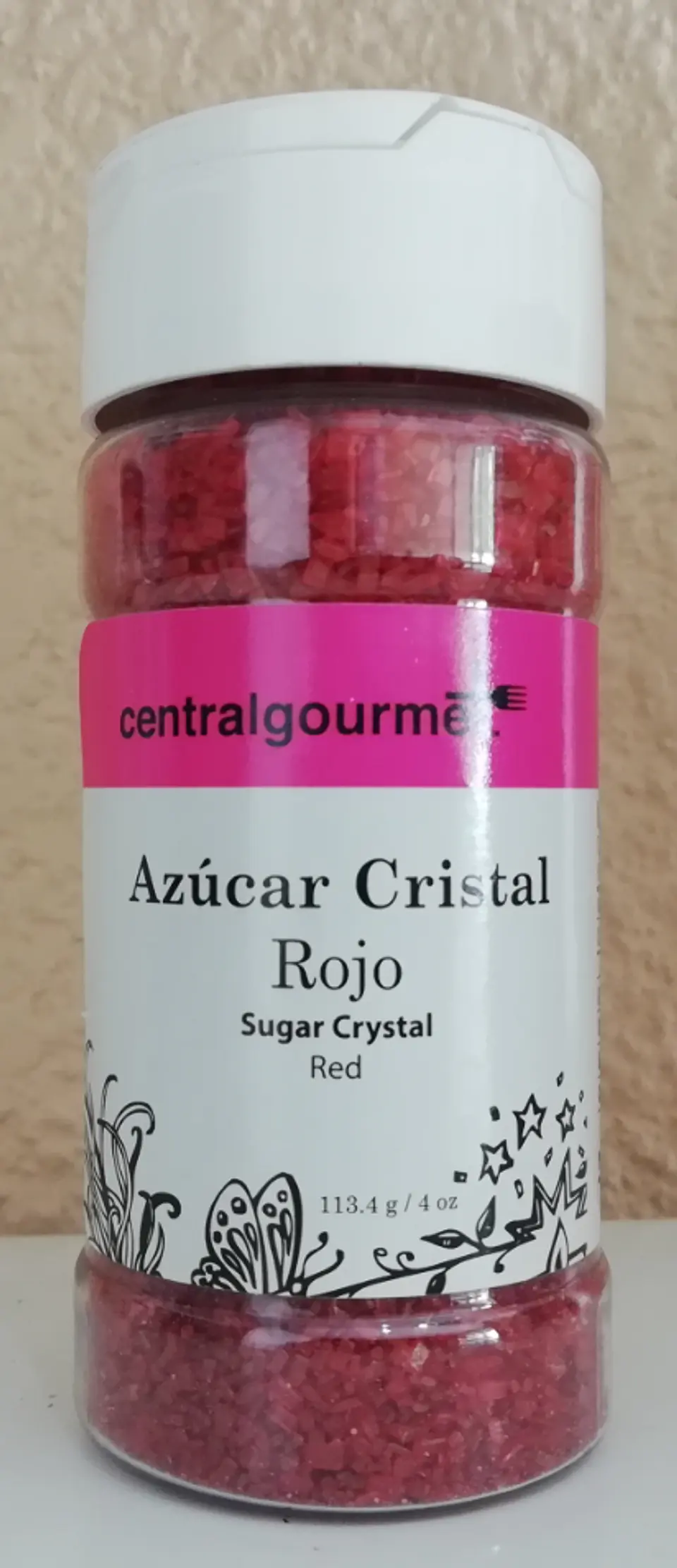  Azucar cristal rojo 4 oz 113.4gr  9-100 1