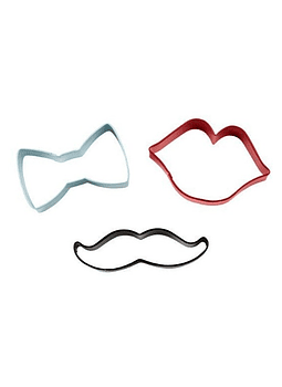 Jgo cortador moño, bigote, labios metal 2308-0900