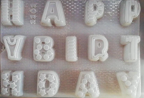  Molde para gelatina chico Happy Birthday Letras