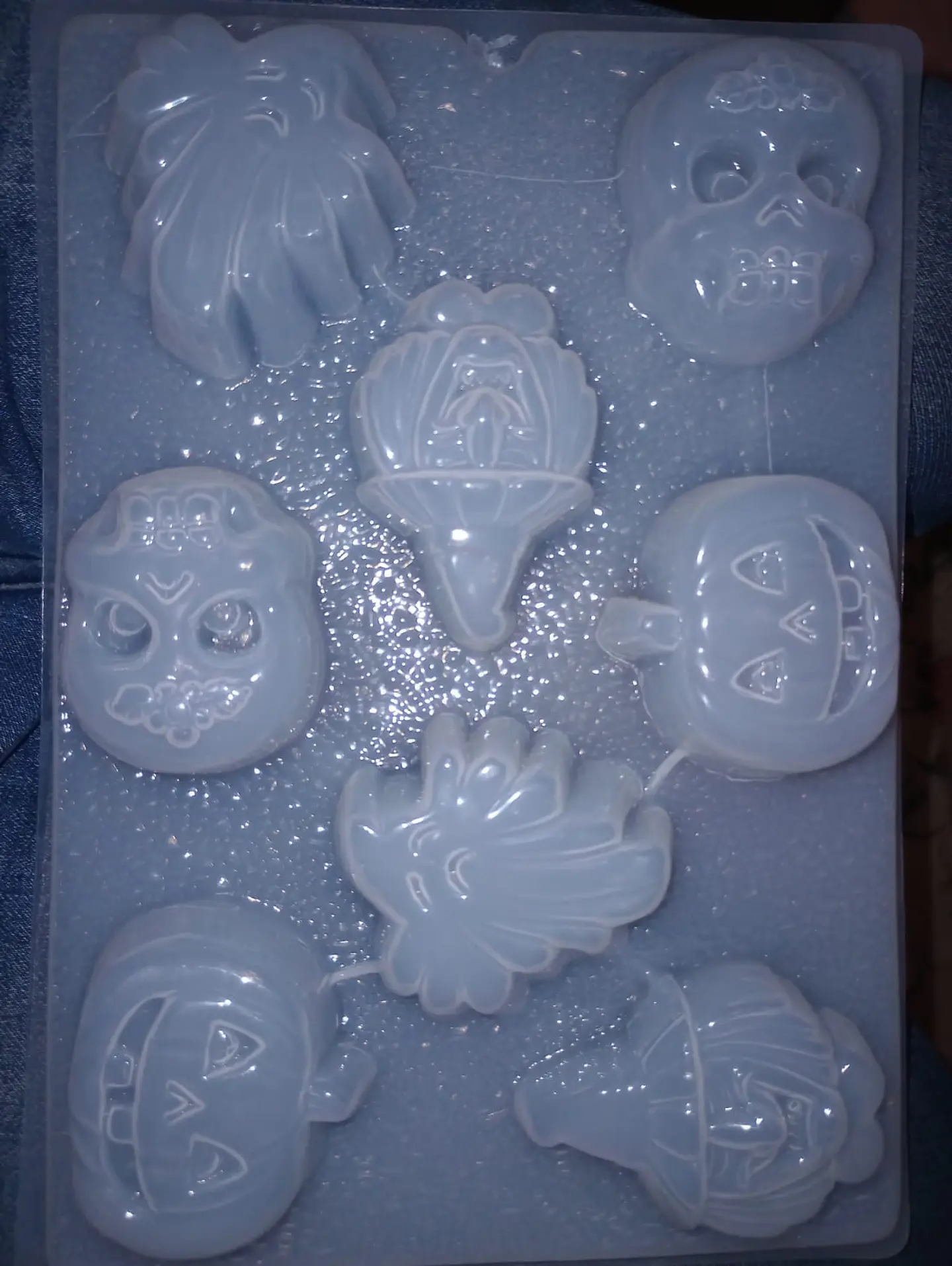  Molde para gelatina chico fantasma calabaza bruja y craneo 1