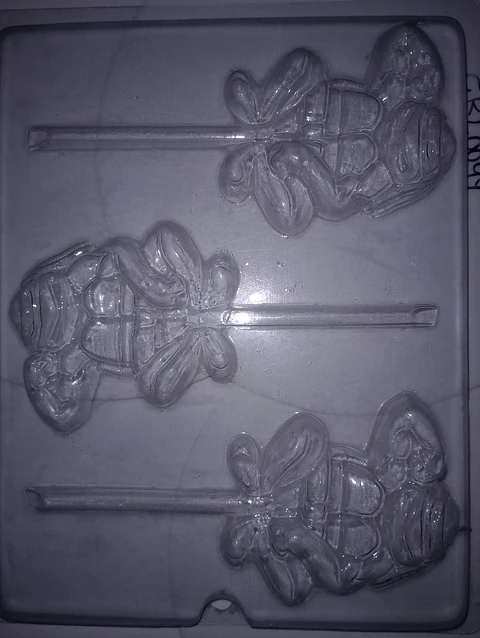  Molde para chocolate paletas tortugas ninja 3 Piezaas