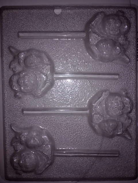  Molde para chocolate paleta sherk y burro 4 cav.