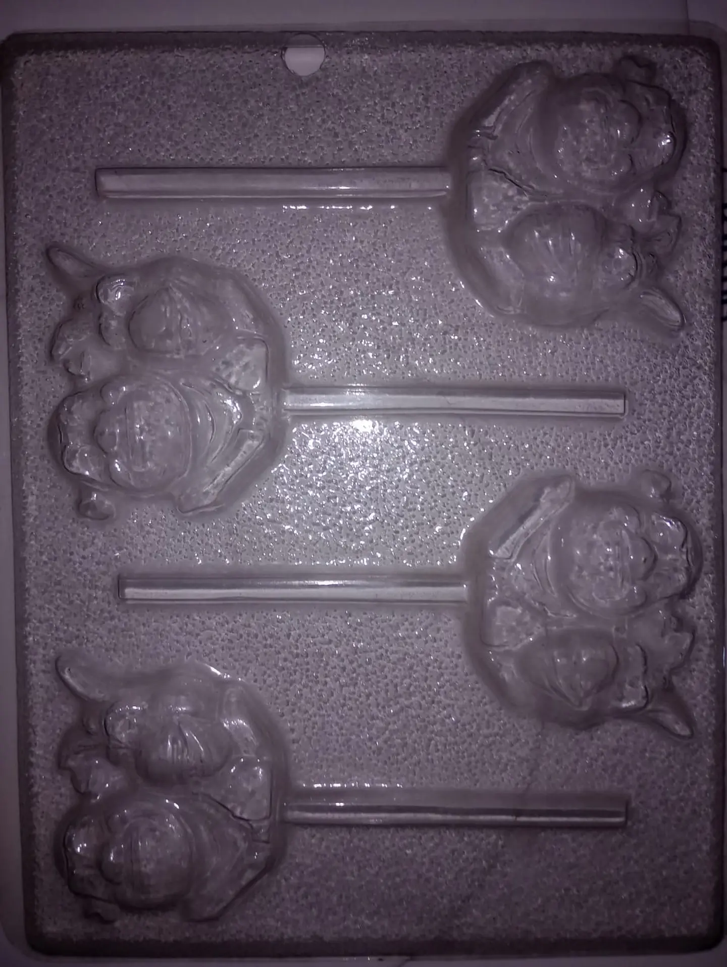  Molde para chocolate paleta sherk y burro 4 cav. 1