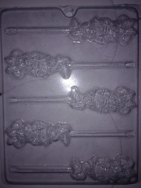  Molde para chocolate paletas Minnie cuerpo completo 5 cav.