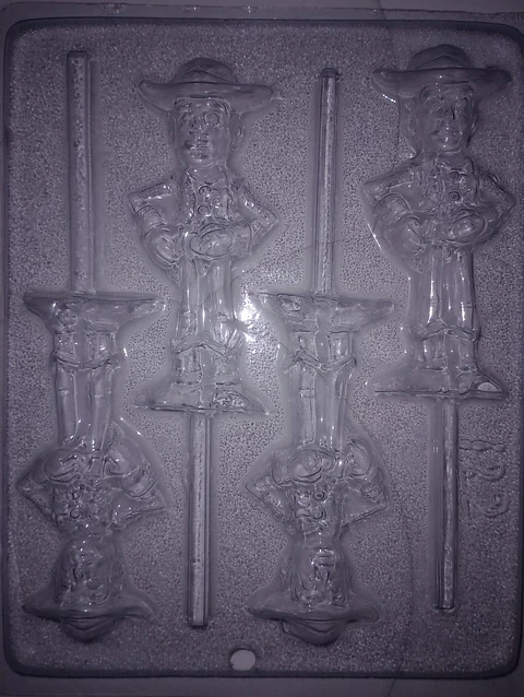  Molde para chocolate paletas Woody cuerpo completo 4 cav.