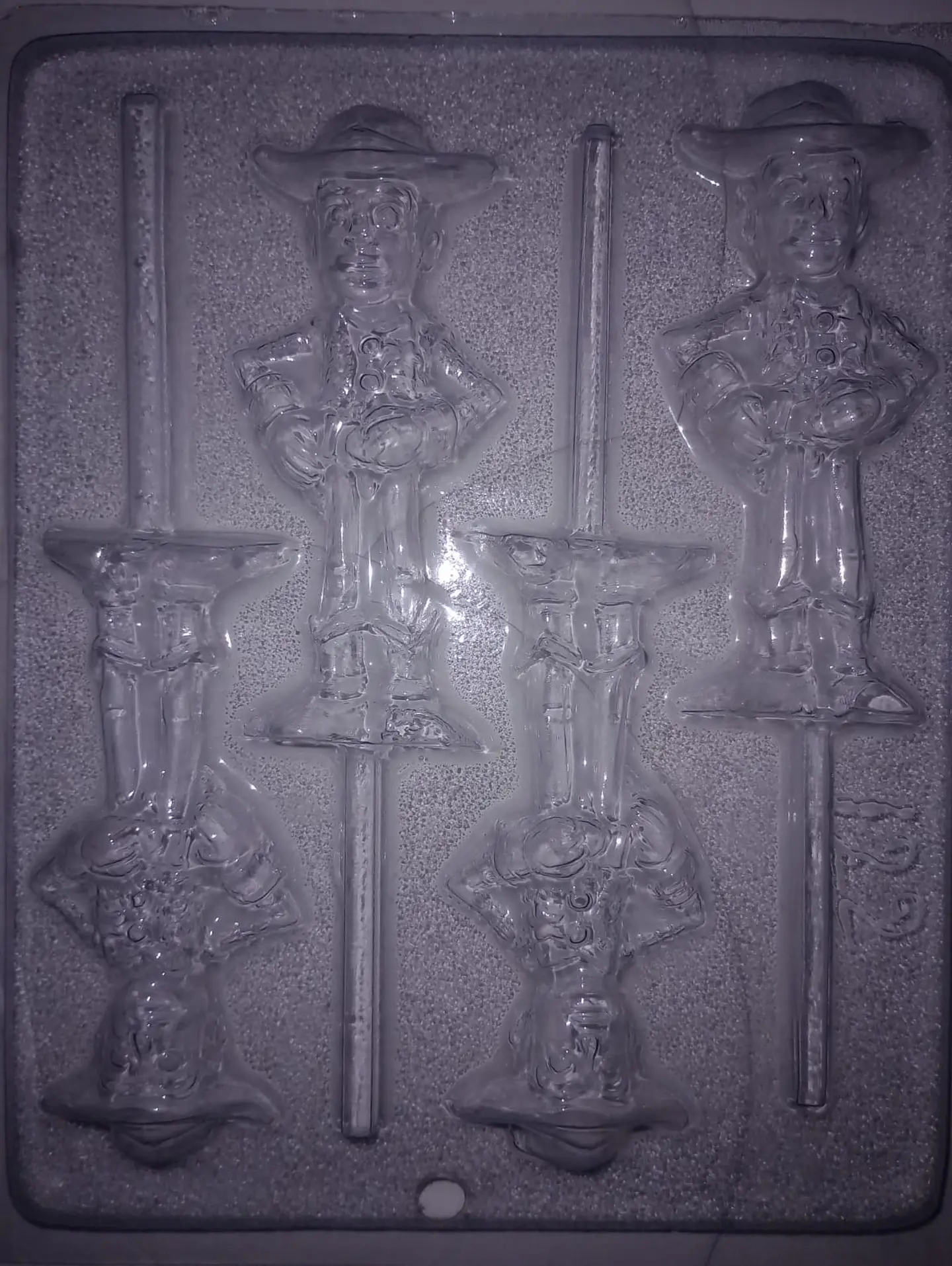  Molde para chocolate paletas Woody cuerpo completo 4 cav. 1