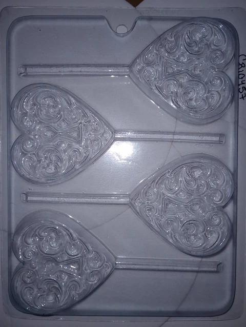  Molde para chocolate paletas corazon cerradura 4 cav. AM-63