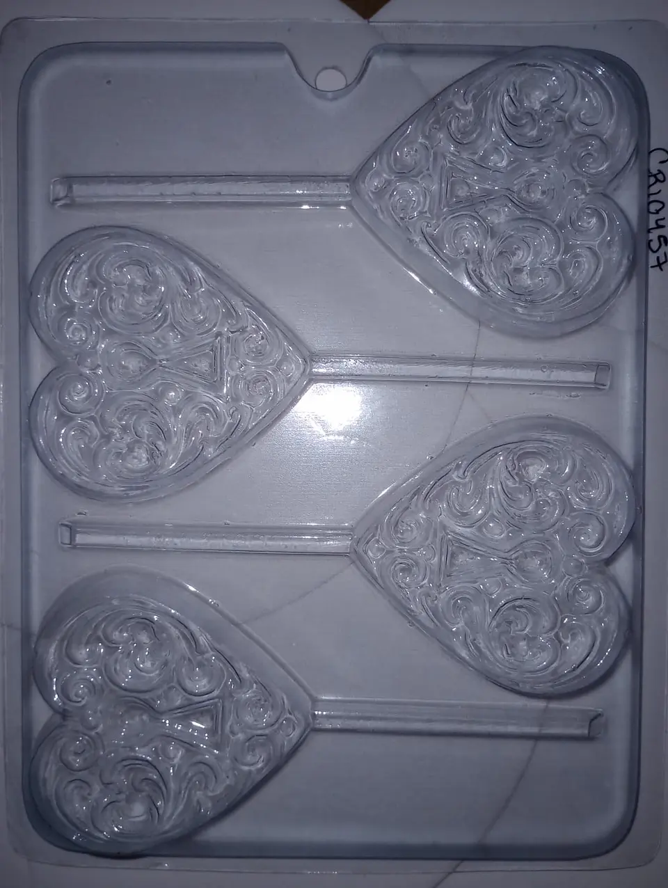  Molde para chocolate paletas corazon cerradura 4 cav. AM-63 1