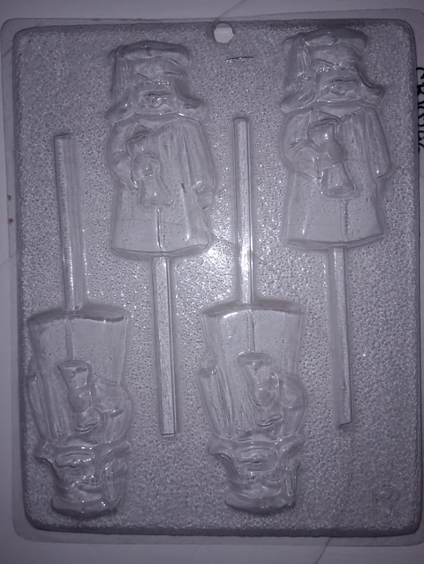  Molde para chocolate paleta ni?a graduada 4 cav.