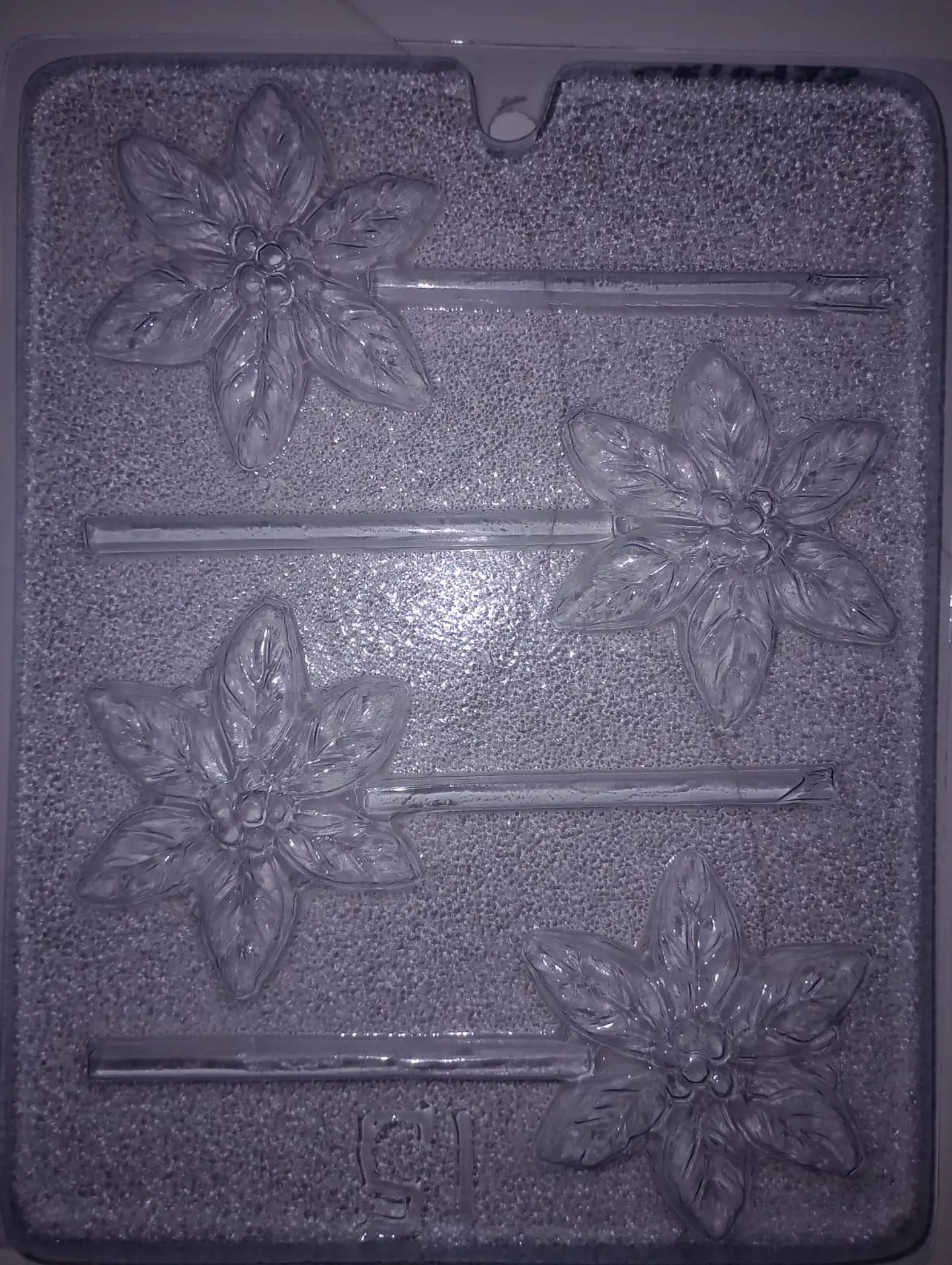  Molde para chocolate paletas Nochebuena 4 cav NV-15 1