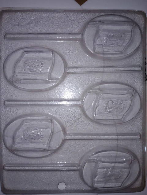  Molde para chocolate paletas bandera 5 cav.