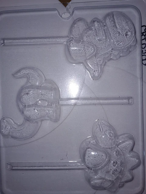  Molde para chocolate paleta dinosaurios 3 cav.