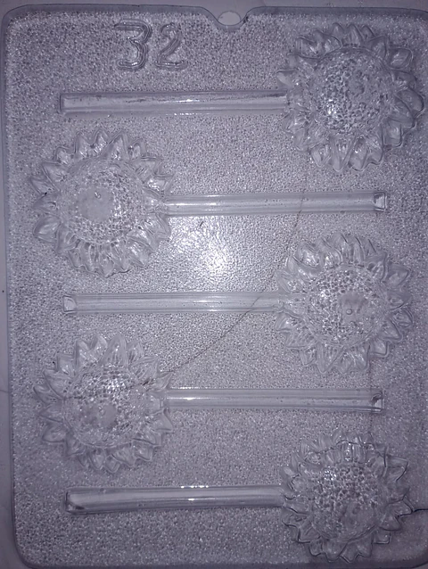  Molde para chocolate paletas girasol 6 cav.
