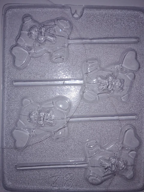  Molde para chocolate paletas oso corazon 4cav AM-82