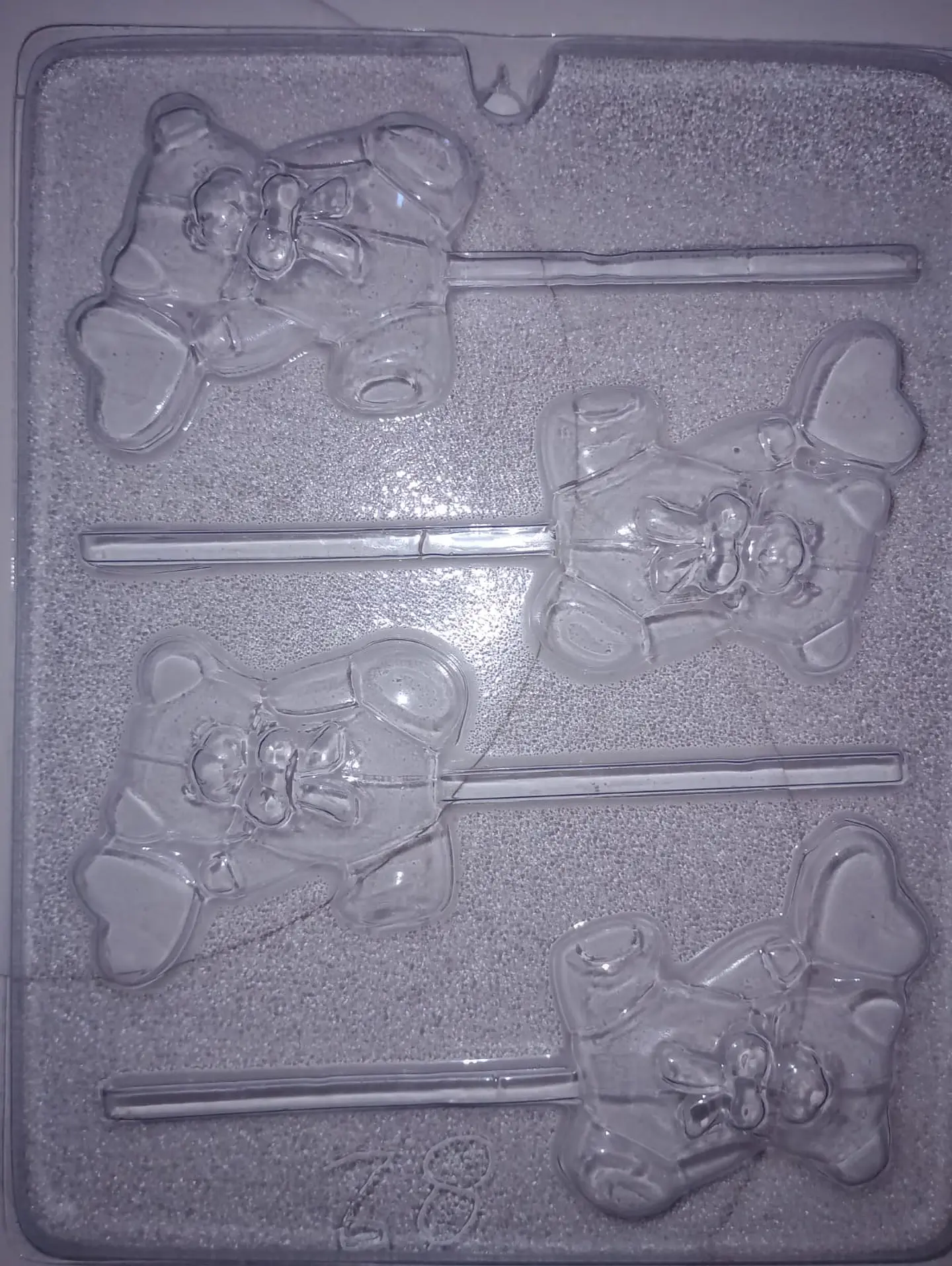 Molde para chocolate paletas oso corazon 4cav AM-82 1