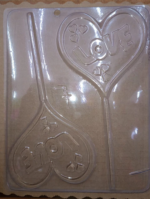 Molde para chocolate paleta love 2 cav. AM-7