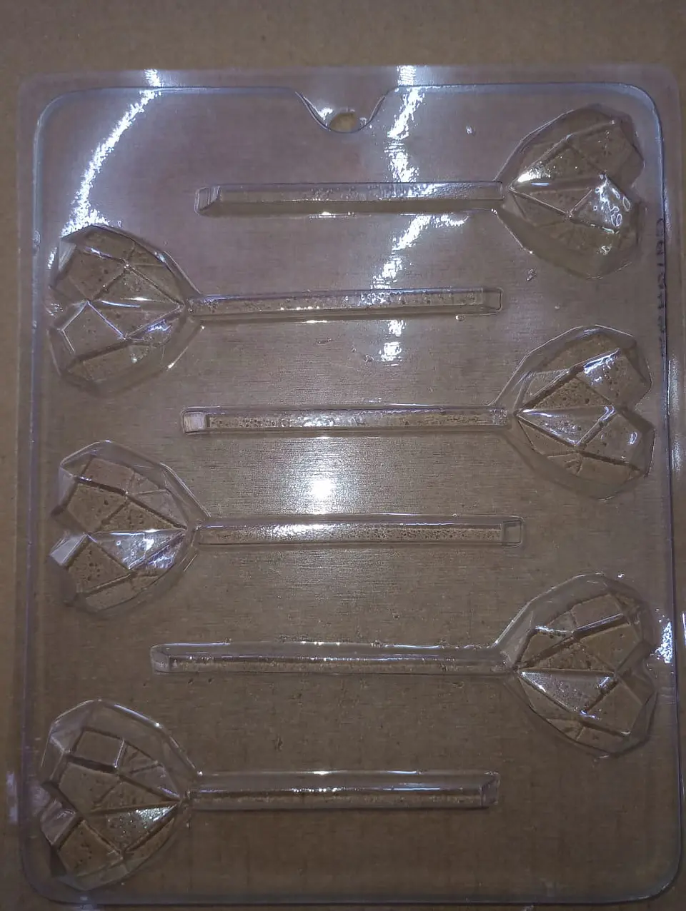  Molde para chocolate paletas corazon diamante 6cav. AM-628 1