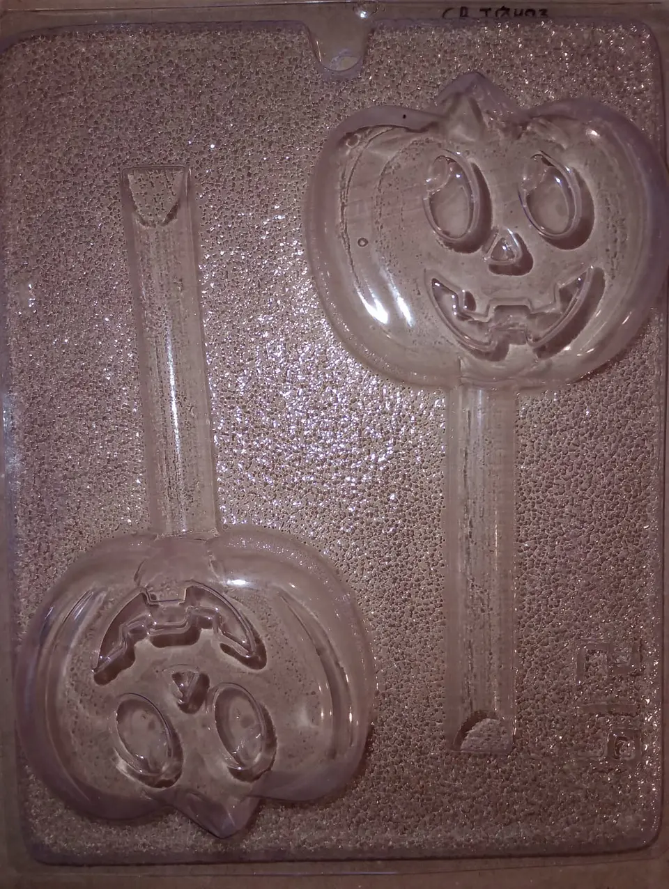  Molde para chocolate paleta Calabaza 2 cav. CHW-219 1