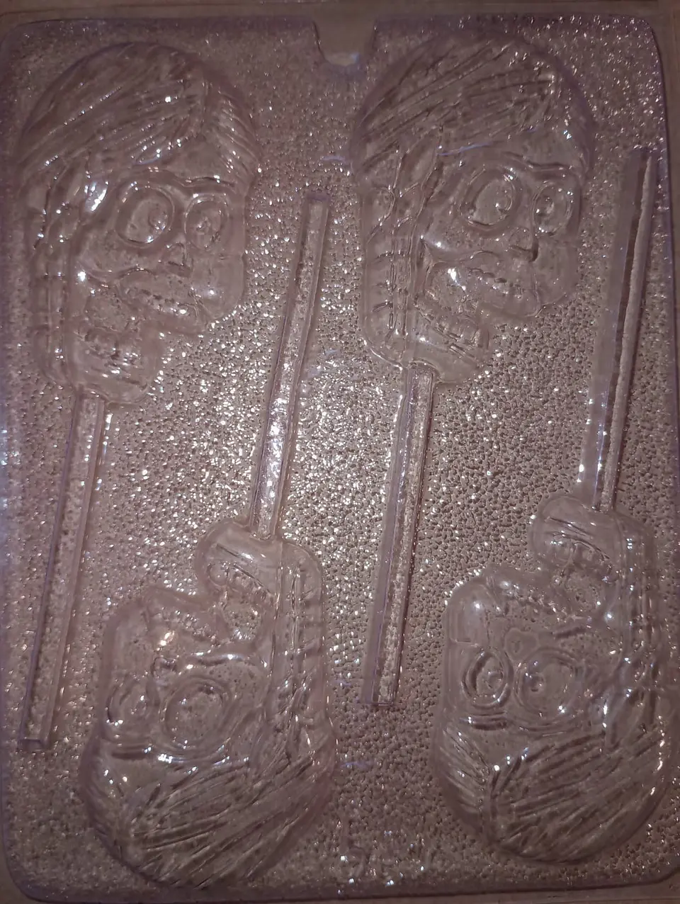  Molde para chocolate paleta Calavera CHW-89 4 cav. 1