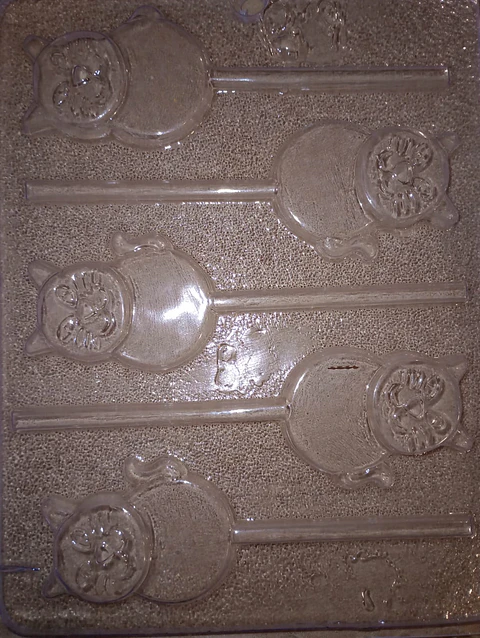  Molde para chocolate paletas gato 5 cav. #46