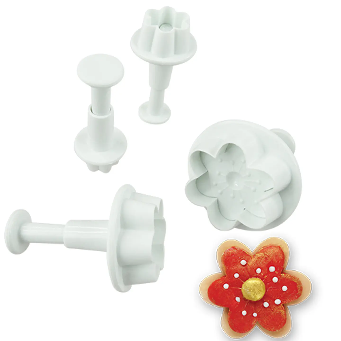  Jgo cortador eyector flor 6 petalos 4 Pieza  63-088 1