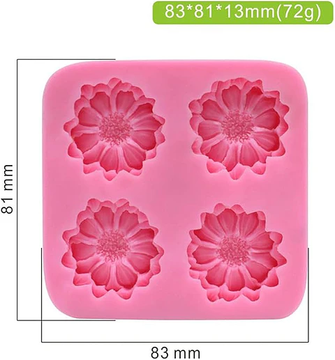 Molde de silicon Rosas 3D x 4 DEC555 MSC191