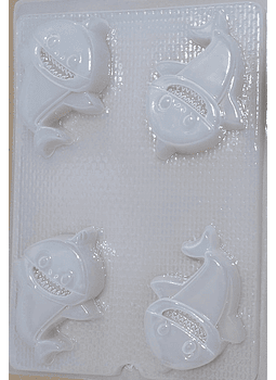  Molde para gelatina baby shark 4 cav. CH