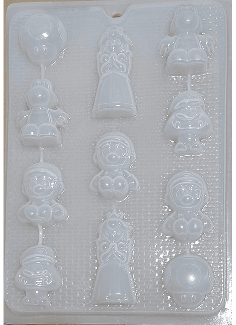  Molde para gelatina Mario personajes 11 cav CH1814