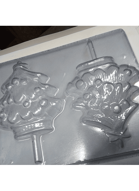  Molde p/Chocolate 2 Pinos con esferas paletas