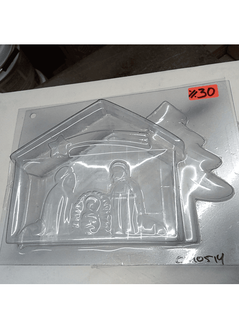  Molde p/Chocolate Nacimiento con pino y estrella fugaz