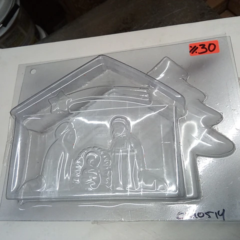  Molde p/Chocolate Nacimiento con pino y estrella fugaz