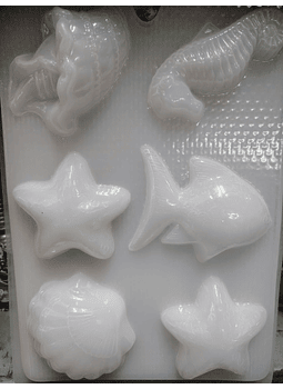  Moldes para gelatina chico estrella de mar, pez y caballito