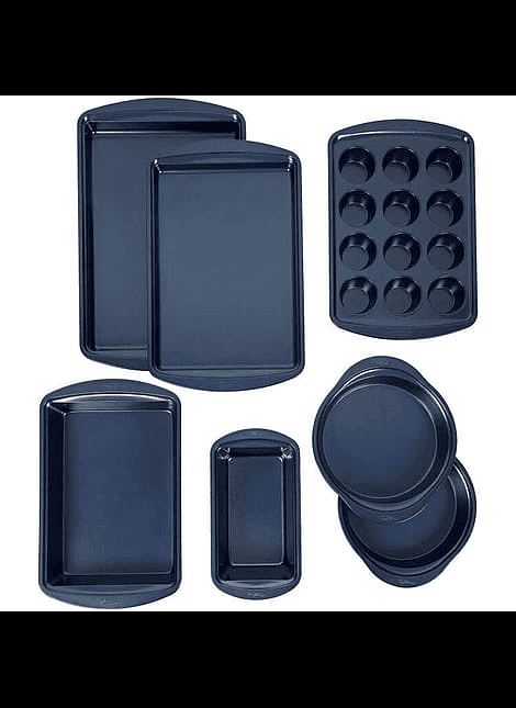  SET MOLDES ANTIADHERENTES AZUL 7 PIEZAS