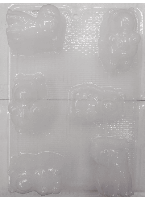  Molde para gelatina chico capibara  (2 modelos dif.) 5 y 6 cav.