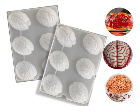  Molde para gelatina chico cerebros 6 cav #888