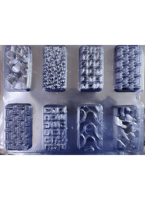  Molde para chocolate chico mini barras c/relieve 8cav.