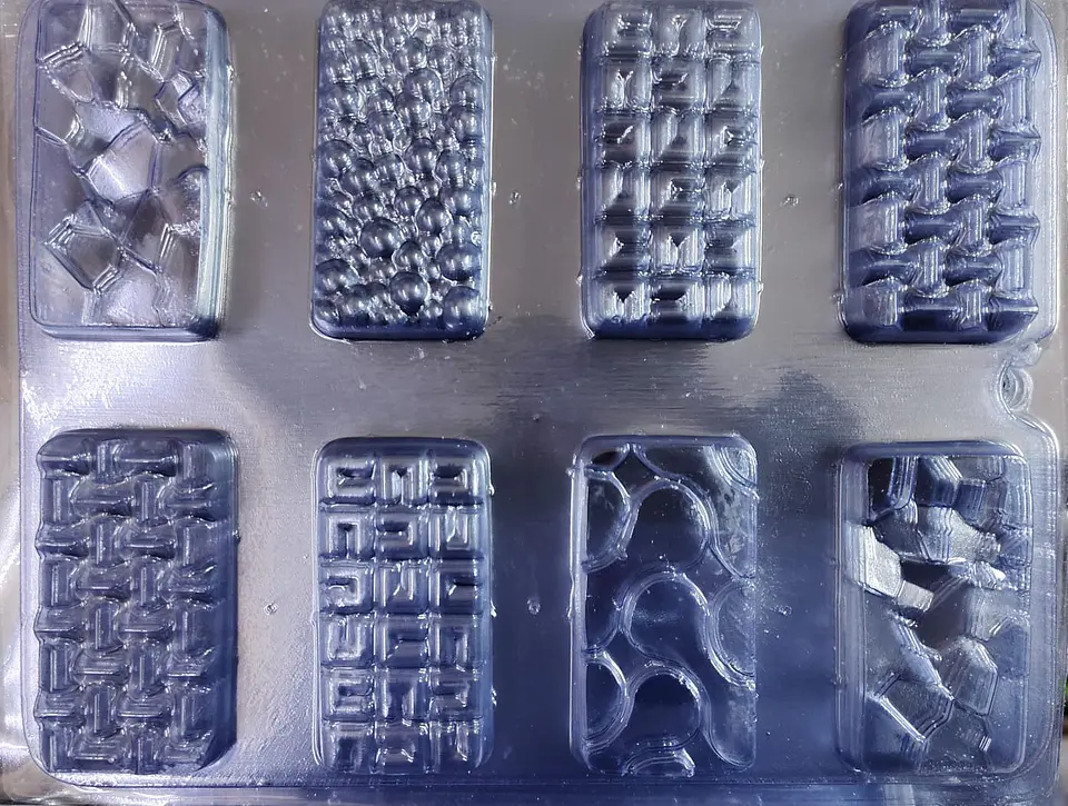  Molde para chocolate chico mini barras c/relieve 8cav. 1