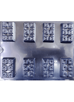  Molde para chocolate barras con relieve 8 cav.