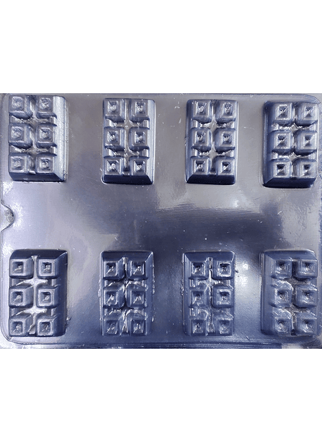  Molde para chocolate barras con relieve 8 cav.