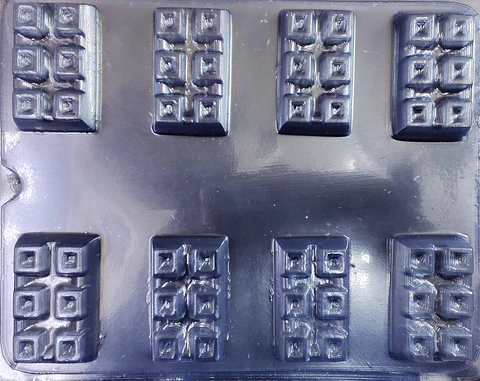  Molde para chocolate barras con relieve 8 cav.