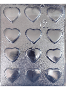  Molde para chocolate corazones 12cav. AM-12