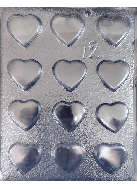  Molde para chocolate corazones 12cav. AM-12