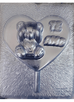  Molde para chocolate corazon con oso AM-304