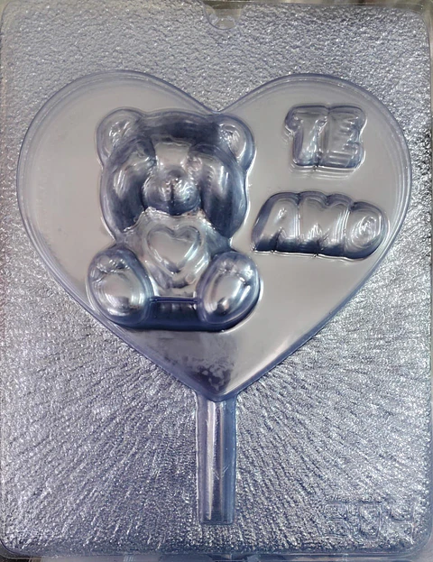  Molde para chocolate corazon con oso AM-304