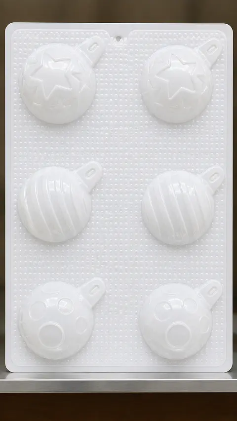  Molde para gelatina chico esferas navideñas 6 cav. GNV-121