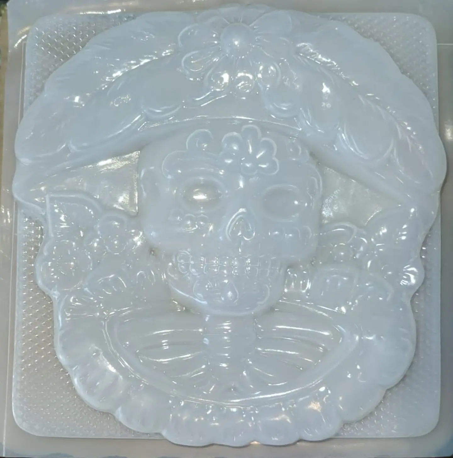  Molde para gelatina mediano rosto catrina con sombrero 1