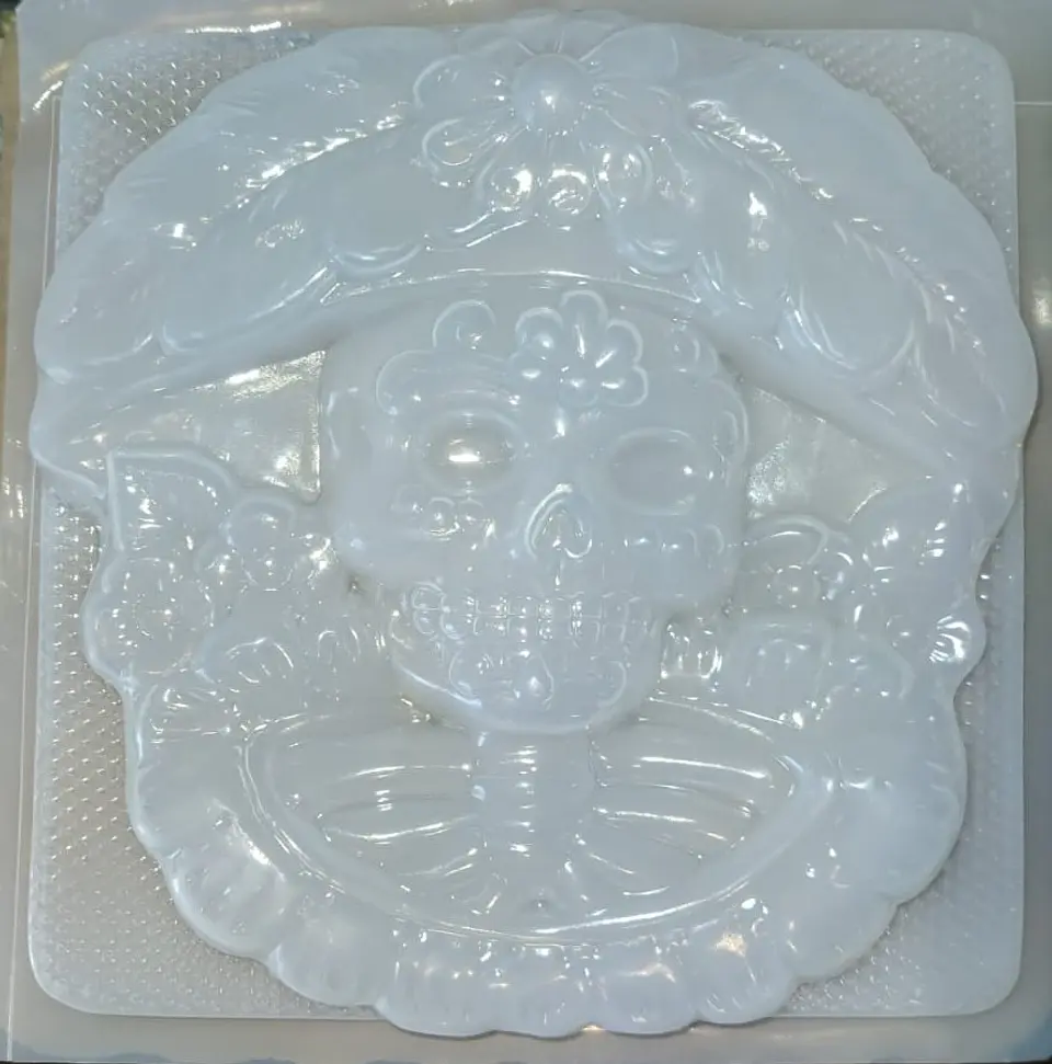  Molde para gelatina mediano rosto catrina con sombrero 1
