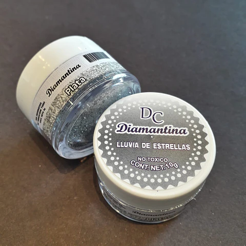  Diamantina Dulcycolor tarro de 10 gr plata
