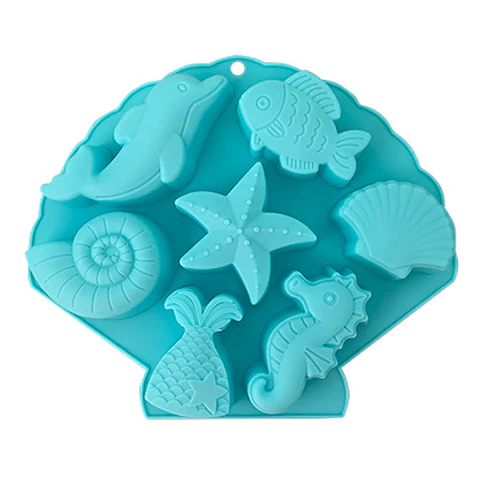  Molde de silicon animalitos de mar 7 cav SIL001067